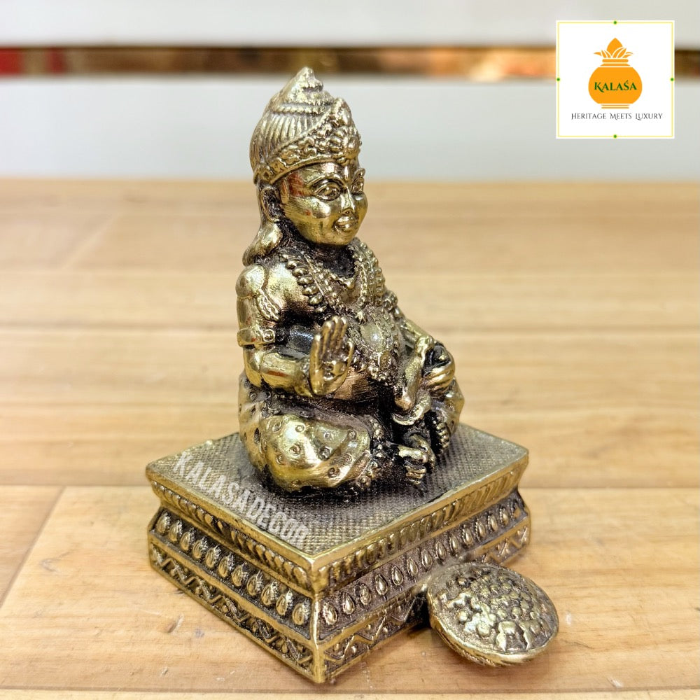 Lord Kubera Brass Idol – Super Fine Finish | Lord of Wealth & Prosperity (3.75 Inch, 240g)
