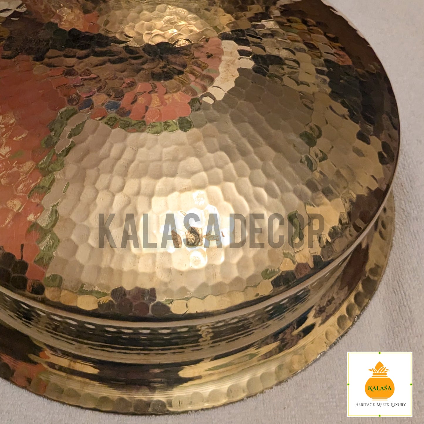 Heavy Brass Biryani Lagaan with Kalai Coating – Hammered Finish | Traditional Cooking Vessel (26 cm & 30 cm Sizes)