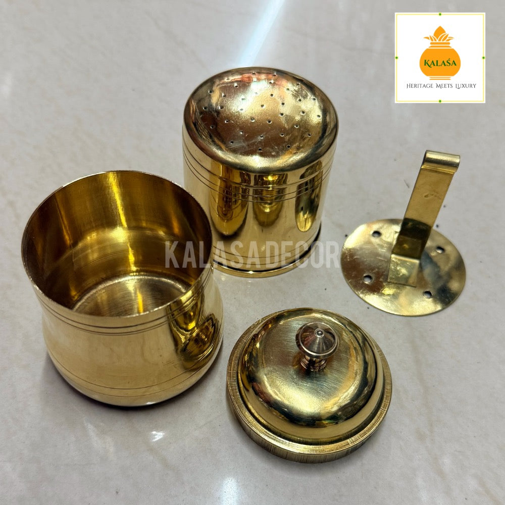 Traditional Brass South Indian Coffee Filter (Curved edge)– Handcrafted Elegance for Filter Kaapi Lovers