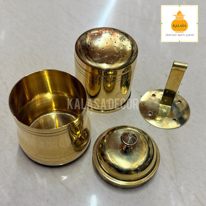 Traditional Brass South Indian Coffee Filter (Curved edge)– Handcrafted Elegance for Filter Kaapi Lovers