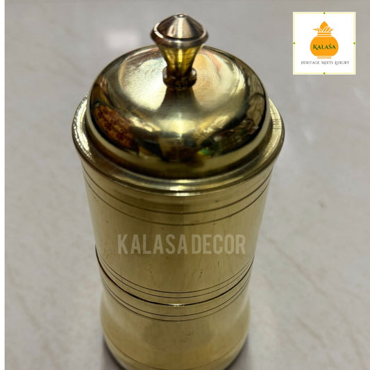 Traditional Brass South Indian Coffee Filter (Curved edge)– Handcrafted Elegance for Filter Kaapi Lovers