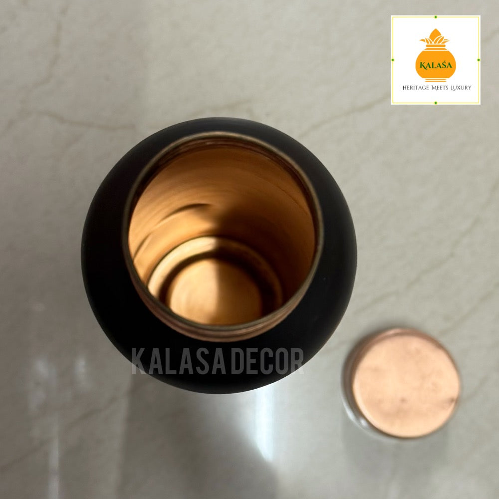 Pure Copper Water Bottle – 1L Ayurvedic Detox Bottle for Everyday Hydration | Kalasa Decor