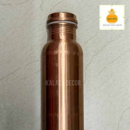 1L Pure Copper Water Bottle with Copper Cap – Ayurvedic Wellness Bottle | Kalasa Decor