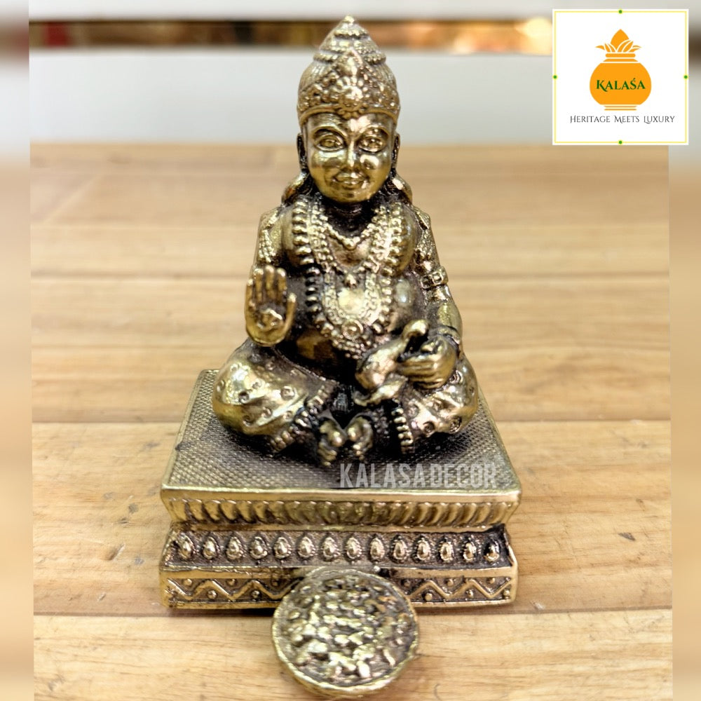 Lord Kubera Brass Idol – Super Fine Finish | Lord of Wealth & Prosperity  (3.75 Inch, 240g)