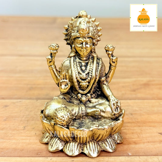 Brass Mahalakshmi Devi Idol – Super Fine Finish | Goddess of Wealth & Prosperity (3 Inch, 120g)