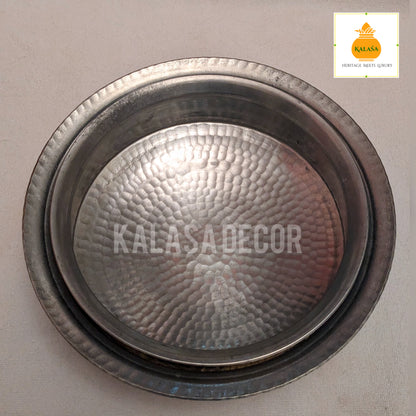 Heavy Brass Biryani Lagaan with Kalai Coating – Hammered Finish | Traditional Cooking Vessel (26 cm & 30 cm Sizes)