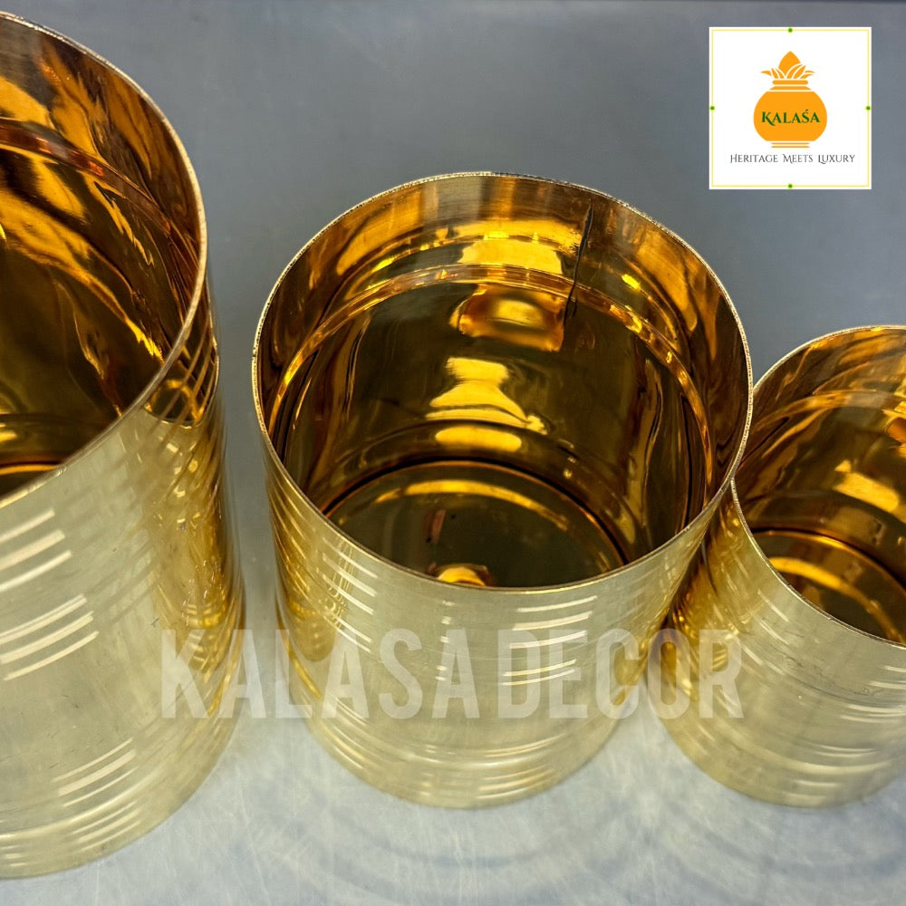 Traditional Brass Rice Measuring Pot – Seru Pav | 3 Sizes | Kalasa Decor