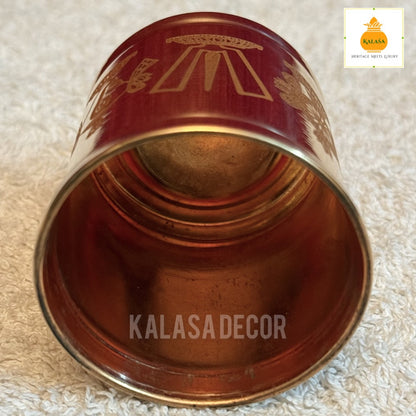 Shanku Chakra Naama Pure Copper Abhishekam Glass – Laser Engraved | Pooja & Sacred Utility | Kalasa Decor