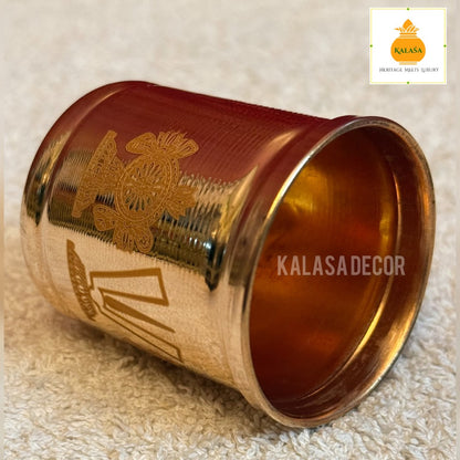 Shanku Chakra Naama Pure Copper Abhishekam Glass – Laser Engraved | Pooja & Sacred Utility | Kalasa Decor