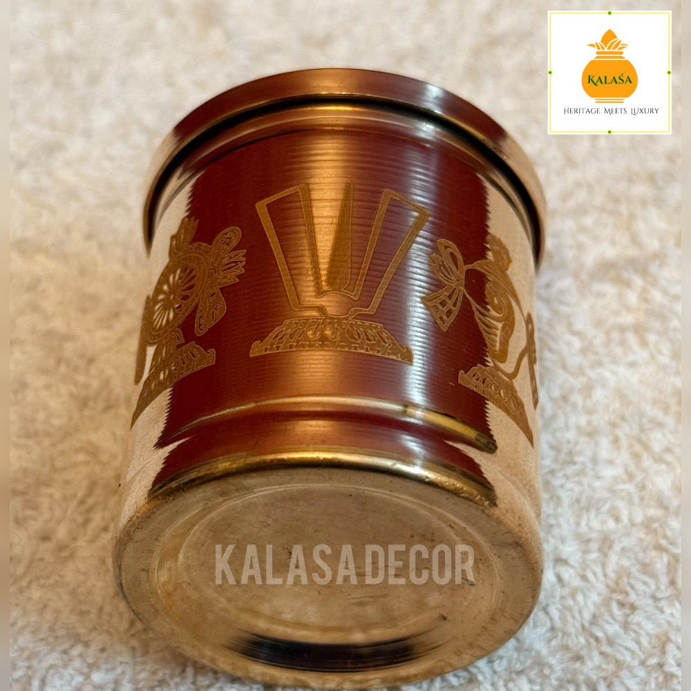 Shanku Chakra Naama Pure Copper Abhishekam Glass – Laser Engraved | Pooja & Sacred Utility | Kalasa Decor