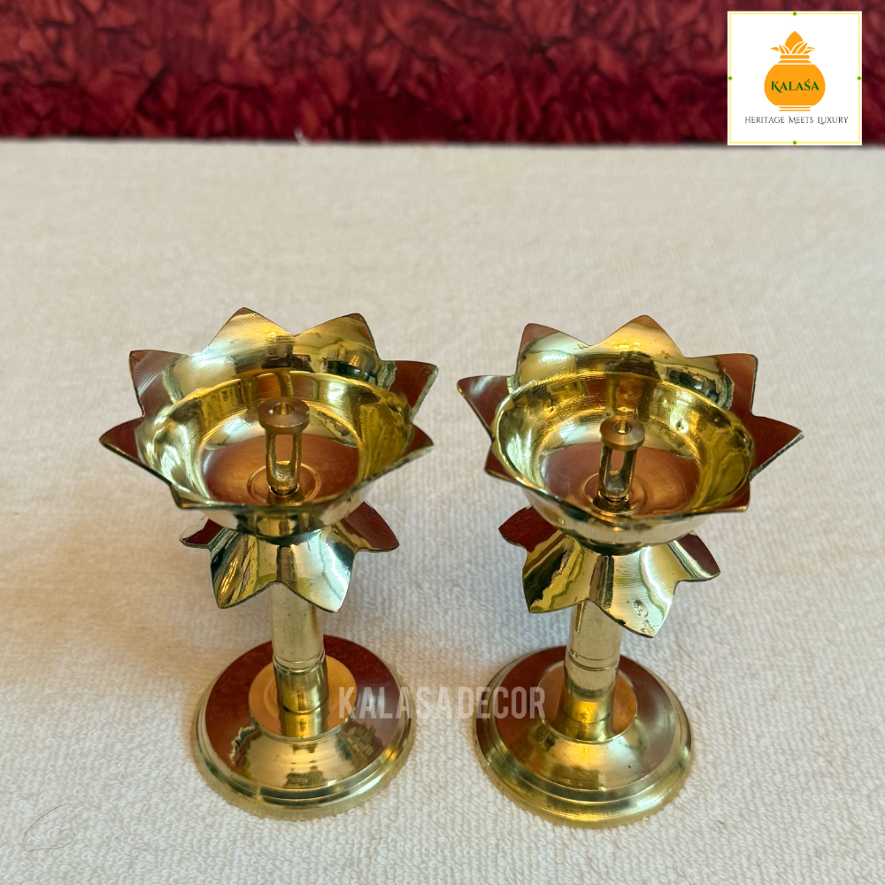 Fancy Lotus deepam with stand