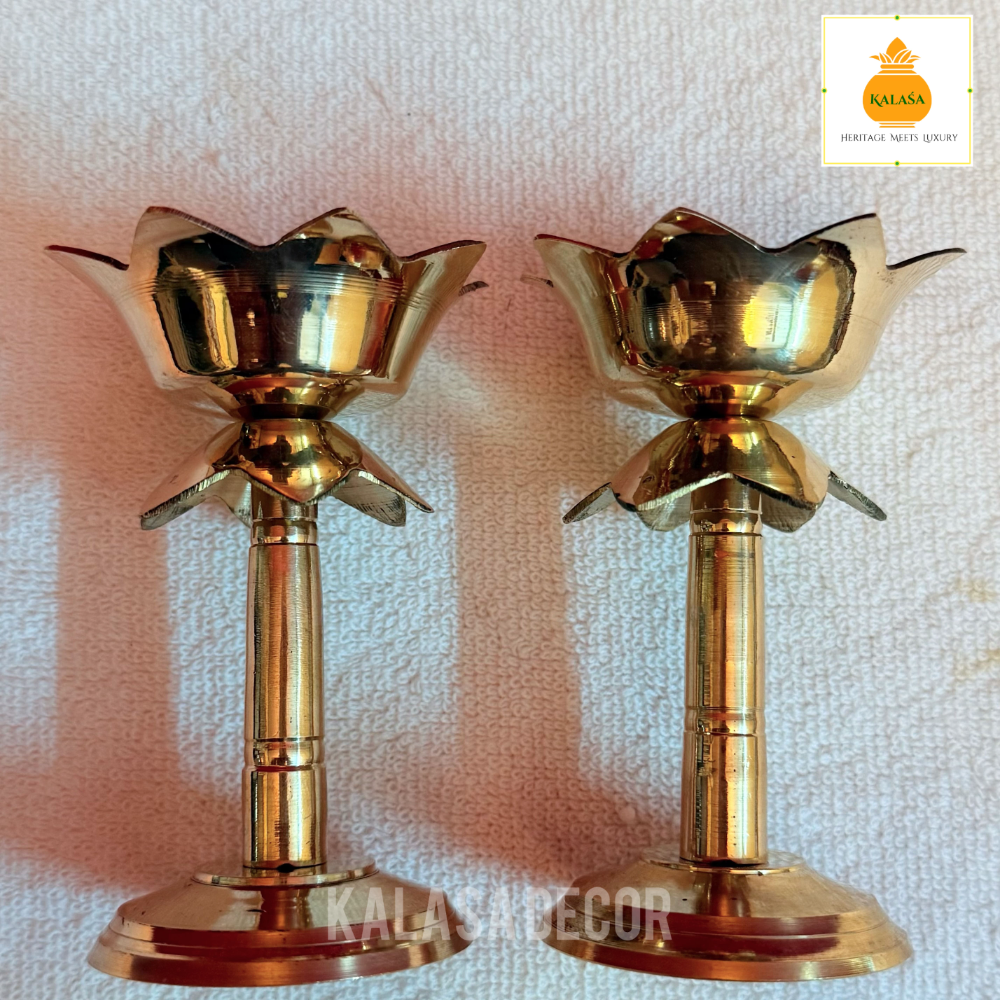 Fancy Lotus deepam with stand