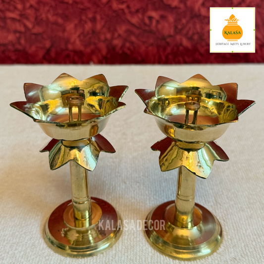 Fancy Lotus deepam with stand