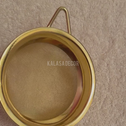 Handcrafted Brass Tea Strainer with Detachable Mesh – Easy to Clean | Kalasa Decor