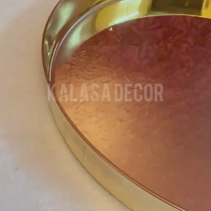Premium Brass Thali Plate with Spoon